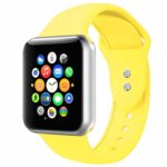 BOTOMALL Compatible with Apple Watch Band 38mm 40mm 42mm 44mm Classic Silicone Sport Replacement Strap Bracelet for iWatch All Models Series 4 Series 3 Series 2 Series 1 (Pollen Yellow,42/44mm S/M)