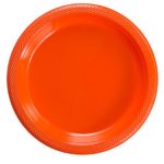 Exquisite Plastic Dessert/Salad Plates – Solid Color Disposable Plates – 50 Count … (7 Inch, Orange)