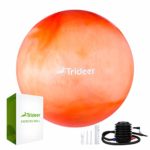 Trideer Exercise Ball (Multiple Color), Yoga Ball, Birthing Ball with Quick Pump, Anti-Burst & Extra Thick, Heavy Duty Ball Chair, Stability Ball Supports 2200lbs (B#Orange&White, L (58-65cm))