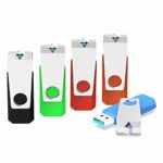 USB Flash Drive, KEXIN 5 Pack 64GB USB 3.0 Flash Drive 64 GB Thumb Drive Memory Stick Data Storage Jump Drive Zip Drive Pen Drives 5 Color(Black Green Red Blue Orange)