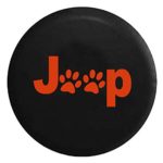 Jeep Paw Prints Animal Lover – Color Options Spare Jeep Wrangler Camper SUV Tire Cover Orange Ink 33 in