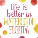 Life Is Better in WaterColor, Florida (6×9 Journal): Lined Writing Notebook, 120 Pages — Bright Multicolored Pink, Coral, Purple, Orange, Yellow Watercolor Dots with Florida 30A Beach Themed Message