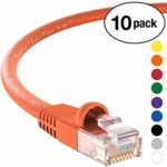InstallerParts (10 Pack) Ethernet Cable CAT5E Cable UTP Booted 15 FT – Orange – Professional Series – 1Gigabit/Sec Network/Internet Cable, 350MHZ