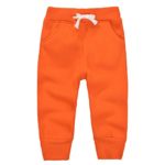 CuteOn Unisex Toddler Jogger Pants Kids Cotton Elastic Waist Winter Baby Sweatpants Pants 1-5Years Orange