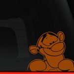 Tiger Tigger Peeking Car Truck Window Vinyl Decal Sticker 6″ inches Color Orange (Tiger Tigger)