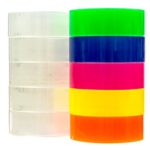 Transparent Tape 10 Rolls | Bundle Pack 5 Clear + 5 Colors Yellow Orange, Pink, Blue, Green | 3/4inch by 1,150 inches Each | Safe & Great for Arts and Crafts Students, Office, Mail,Construction