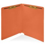 50 Orange End Tab Fastener File Folders- Reinforced Straight Cut Tab- Durable 2 Prongs Designed to Organize Standard Medical Files, Receipts, Office Reports, and More – Letter Size, Orange, 50 Pack
