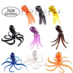 East Rain Artficial Octopus Swimbait with Skirt Tail Lingcod Rockfish Jigs for Saltwater Fishing Big Game (PVC,3.54/7.87/9.45inch,0.81/6.35/9.88oz,Mulit-Colors Option)