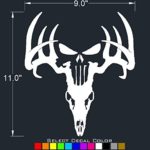 UNDERGROUND DESIGNS Deer Punisher Skull Decal Window Hunting Sticker Bone Collector SELECT COLOR (Gloss Orange)