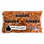 HERSHEY’S KISSES Chocolate Candy, Orange Foils, 4.1 Pounds Bulk Candy