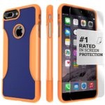 iPhone 8 Plus and 7 Plus Case, SaharaCase Protective Kit Bundled with [ZeroDamage Tempered Glass Screen Protector] Rugged Slim Fit Shockproof Bumper [Hard PC Back] Protection – Blue Orange