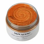 Mofajang Hair Color Wax, KooJoee Orange Temporary Hair Dye Easy Wash Hairstyle Cream 4.23 oz Disposable Hair Pomades, Natural Matte Hair Modeling Wax for Party Cosplay Nightclub Masquerades Halloween