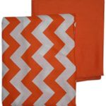 Baby Doll Bedding Chevron and Solid Color Fitted Crib/Toddler Bed Sheet Set,  orange 2 Pk