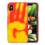 iPartsBuy iPhone X/XS Case, Thermal Sensor Fluorescent Magical Color Changing PC Thermal Induction Phone Case for iPhone X/XS (Orange)
