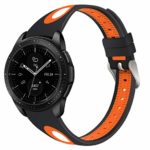 HiGOGO Compatible Samsung Galaxy Watch 46mm Band/Samsung Gear S3 Frontier/Samsung Gear S3 Fashion Sport Watch Band, 22mm Replacement Silicon Band (Double Colors) (Orange)