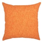 YOUR SMILE Solid Color Decorative Cotton Linen Throw Pillow Case Cushion Cover Pillowcase for Couch Sofa Bed,20 x 20 Inches,Orange