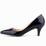 SAMSAY Women’s Slender Kitten Heels Pointed Toe Pumps Court Shoes