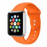 BOTOMALL Compatible with Iwatch Band 38mm 40mm 42mm 44mm Classic Silicone Sport Replacement Strap Bracelet for Iwatch All Models Series 4 Series 3 Series 2 Series 1 (Orange,42/44mm S/M)