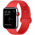 ATUP Compatible with for Apple Watch Replacement Band 38mm 40mm 42mm 44mm Women Men, Soft Silicone Band Compatible with for iWatch Series 4, 3, 2, 1 (Orange Red, 38mm/40mm-S/M)