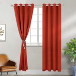 BGment Blackout Curtains – Grommet Thermal Insulated Room Darkening Bedroom and Living Room Curtain, Set of 2 Panels (52 x 84 Inch, Orange Red)