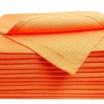 Wedding Napkins,Cloth dinner Napkins in Flax Cotton Fabric-Orange color, Measuring 19×19,Cocktails Napkins,Dinner Napkins,Decorative Napkins, Mitered Corners,Machine Washable Dinner Napkins Set of 12