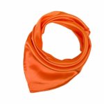 Silk Feel Soft Satin Square Scarf Head Neck Multiuse Solid Colors Available (Orange)