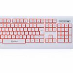 Giyach Wireless Keyboard and Mouse Combo – Full-Sized Cordless Keyboard with Palm Rest, Auto-Off, Soft Spill-Resistant Dual-Color Keys and Advanced Comfortable Mouse – Red Orange & White