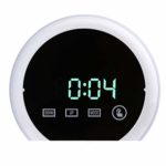 Digital Alarm Clock, Miya LED Mirror Alarm Clock with LCD Display 7 Colorful Lighting Alarm Clock Snooze Function Time Alarm Office Bedroom Touch Control Night Light Clock for Kids/Office/Home -Green