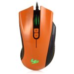 Wired Gaming Mouse, LESHP 4000 DPI USB Wired Optical Game Mice W/ 5 Buttons, 4 Color LED Lights, 5D Scrolling Wheel for Laptop Computer/PC Gamer, Orange