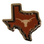 University of Texas Longhorns “Orange State Shape Longhorn” Color & Chrome Plated Premium Metal Car Truck Motorcycle NCAA College Emblem