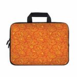 Burnt Orange Laptop Carrying Bag Sleeve,Neoprene Sleeve Case/Circle Patterns in Fashion Trend Colors on Retro Dotted Background Decorative/for Apple Macbook Air Samsung Google Acer HP DELL Lenovo Asus