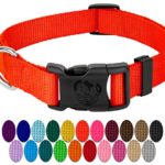 Country Brook Petz | Vibrant 21 Color Selection | Deluxe Nylon Dog Collar (Hot Orange, Large, 1 Inch Wide)