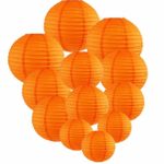 Just Artifacts Decorative Round Chinese Paper Lanterns 12pcs Assorted Sizes (Color: Orange)