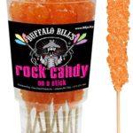 Buffalo Bills Orange Rock Candy On A Stick (12-ct cup orange colored rock candy crystal sticks)