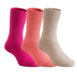Lovely Annie Children 3 Pairs Pack Wool Socks Solid Color Size 4Y-6Y(Rose, Orange, Beige)