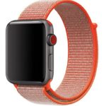 MadeforOnline Nylon Sport Loop Band Compatible with Apple Watch 42mm 38mm, Hook and Loop Fastener, Adjustable Wrist Strap Replacement Band for iWatch, Nike+, Series 4, 3, 2, 1 (Spicy Orange, 38mm)