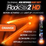 ROCKSTIX 2 HD ORANGE, BRIGHT LED LIGHT UP DRUMSTICKS, with fade effect, Set your gig on fire! (ORANGE ROCKSTIX)
