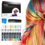 Hair Chalk Pens, Ohuhu 12 Colors Temporary Hair Chalks Salon, Non-Toxic Washable Hair Dye Colors for Party, Cosplay, Theater, Halloween Makeup, Girl’s Night Out