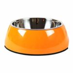 Manda Ocean Pet Bowls Stainless Steel Dog Cat Pet Bowl Universal Pet Water and Food Bowls 4 Sizes and 5 Colors Available (M, Orange)