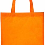 Reusable Convention – Conference Tote Bags Non Woven Bright Colors for Promotions, Giveaway Favors, Orange, Set of 100