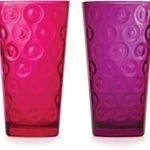 Circleware Circle with Style Color Aqua, Fuchsia, Orange, Purple, Set of 4, 17 Oz, Cooler