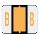 Smead BCCR Bar-Style Alphabetic Color-Coded Labels, Letter B, Light Orange, 500 Labels per Roll (67072)