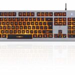 Wired Gaming Keyboard Orange Yellow LED Backlit 104 Keys,USB 2.0 Dust and Dirt-Proof,Multi-Media,Ergonomic Design,Mechanical Feeling,for Working and Prime,Gaming Gift for Gamers