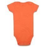 ROMPERINBOX Unisex Solid Orange Baby Bodysuit 0-24 Months (0-3 Months, Orange)