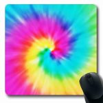 Ahawoso Mousepads for Computers Bright Pink Tie Realistic Spiral Tiedye Variety Colors Dye Orange Vintage Blue Tye Pattern Swirl Oblong Shape 7.9 x 9.5 Inches Non-Slip Oblong Gaming Mouse Pad