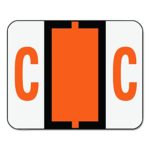 Smead BCCR Bar-Style Alphabetic Color-Coded Labels, Letter C, Dark Orange, 500 Labels per Roll (67073)