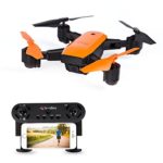 le-idea IDEA7 Foldable GPS Drone with Auto Return Auto Hover Follow Me 720P WiFi FPV RC Drone Live Camera and GPS Positioning Quad Copter with Map Location and Waypoint Setting Orange Color