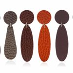 JIKKI Genuine Italian Leather Earrings Teardrop Stud Leather Earrings Leather Drop Earring for Women Girls, 6 Colors/Made In South Korea