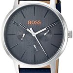HUGO BOSS Orange Men’s ‘Copenhagen’ Quartz Stainless Steel and Leather Casual Watch, Color:Blue (Model: 1550066)