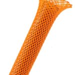 1/4″ PET Expandable Braided Sleeving – Color: Orange – Length: 10FT